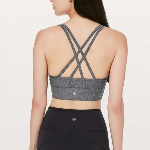 Lululemon Energy Longline Bra Medium Support, B-D cups in Heathered Black - Picture 2 of 5